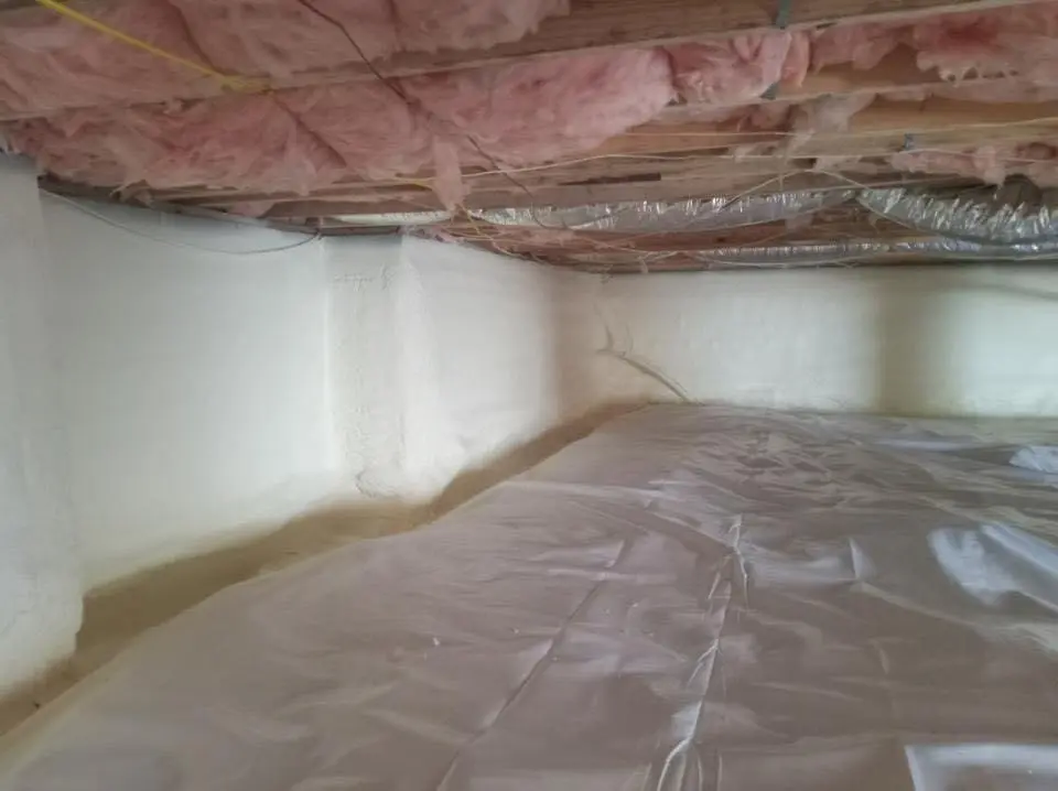 Crawl space encapsulation with closed-cell spray foam for Attic Insulation in Canterbury